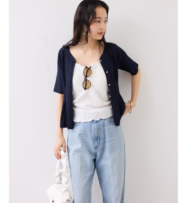 VIS「ウエストタックカーディガン/イージーケア」|カーディガン|