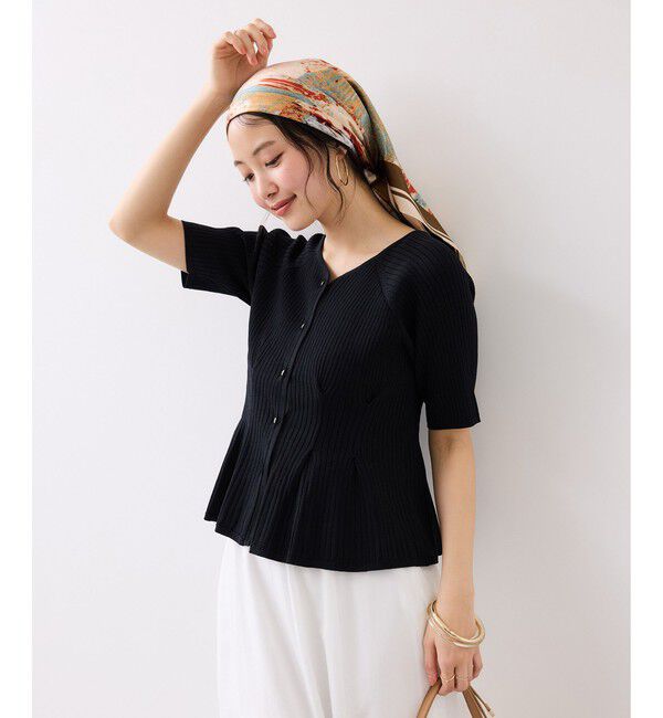 VIS「ウエストタックカーディガン/イージーケア」|カーディガン|