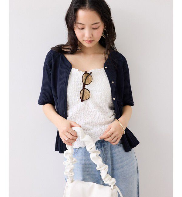 VIS「ウエストタックカーディガン/イージーケア」|カーディガン|