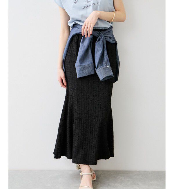 VIS「膨れジャガードマーメイドスカート」|スカート|ブラック(01)