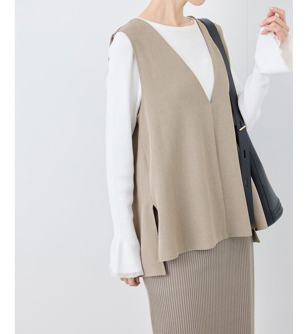 Rope&rsquo;Picnic「【花粉ガード】クリアツイルジレベスト/セレモニー・通勤対応・セットアップ対応」|ベスト・ジレ|