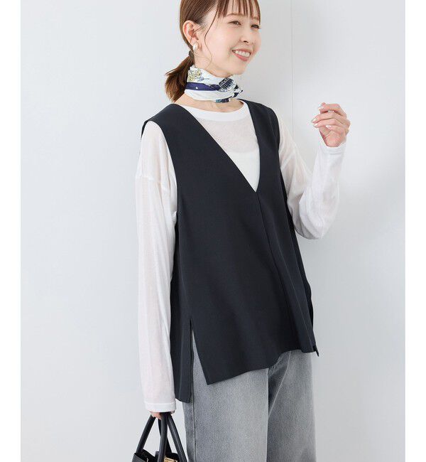 Rope&rsquo;Picnic「【花粉ガード】クリアツイルジレベスト/セレモニー・通勤対応・セットアップ対応」|ベスト・ジレ|