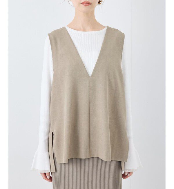 Rope&rsquo;Picnic「【花粉ガード】クリアツイルジレベスト/セレモニー・通勤対応・セットアップ対応」|ベスト・ジレ|