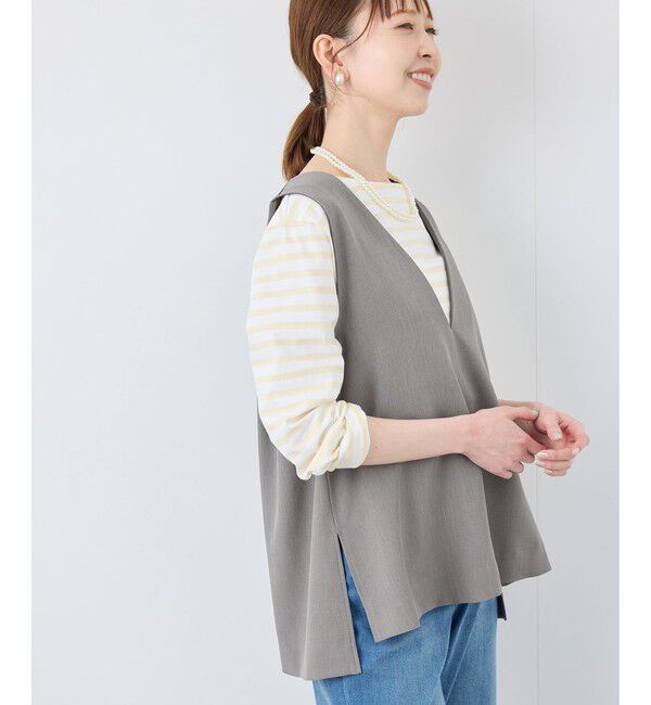 Rope&rsquo;Picnic「【花粉ガード】クリアツイルジレベスト/セレモニー・通勤対応・セットアップ対応」|ベスト・ジレ|