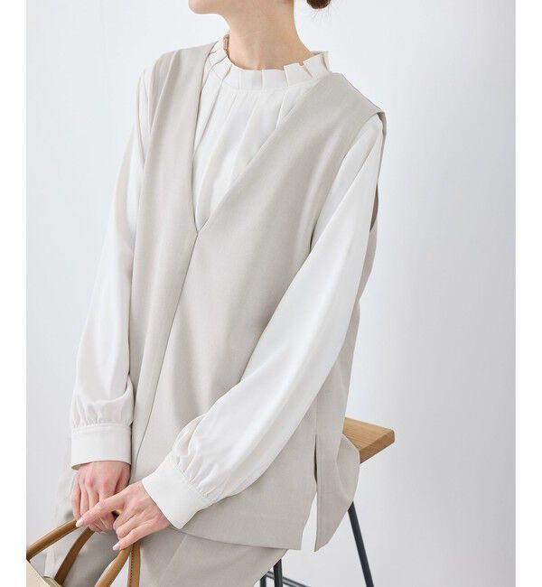 Rope&rsquo;Picnic「【花粉ガード】クリアツイルジレベスト/セレモニー・通勤対応・セットアップ対応」|ベスト・ジレ|