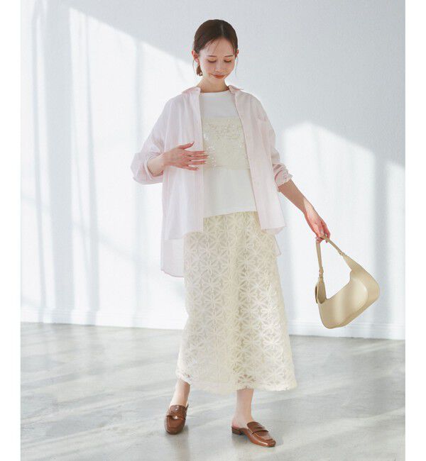 Rope&rsquo;Picnic「フラワーチュールレースアイラインスカート」|スカート|