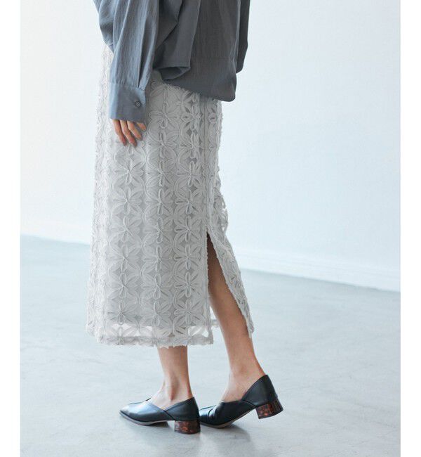 Rope&rsquo;Picnic「フラワーチュールレースアイラインスカート」|スカート|