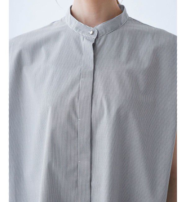 Rope&rsquo;Picnic「【UVカット・接触冷感・イージーケア】バンドカラーノースリーブシャツ/通勤対応」|シャツ・ブラウス|