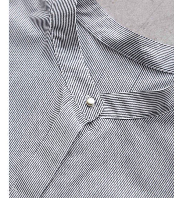 Rope&rsquo;Picnic「【UVカット・接触冷感・イージーケア】バンドカラーノースリーブシャツ/通勤対応」|シャツ・ブラウス|