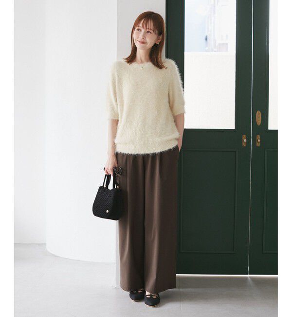 Rope&rsquo;Picnic「レーヨンナイロンイージーワイドパンツ」|チノ|