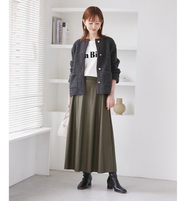 Rope&rsquo;Picnic「シンセティックレザーフレアロングスカート」|スカート|