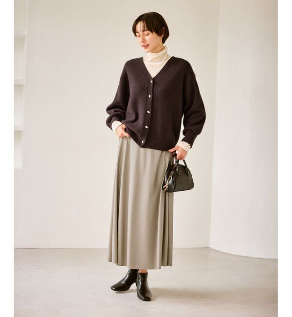 Rope&rsquo;Picnic「シンセティックレザーフレアロングスカート」|スカート|