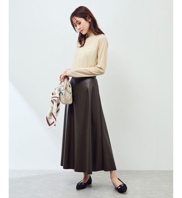 Rope&rsquo;Picnic「シンセティックレザーフレアロングスカート」|スカート|