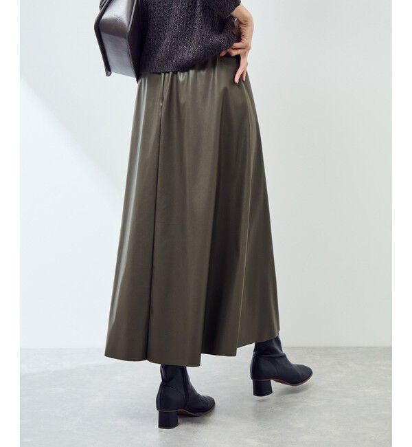 Rope&rsquo;Picnic「シンセティックレザーフレアロングスカート」|スカート|