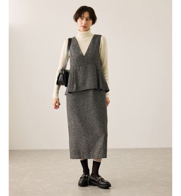 Rope&rsquo;Picnic「【新色追加】レイヤード風ペプラムジャンパースカート」|ワンピース|