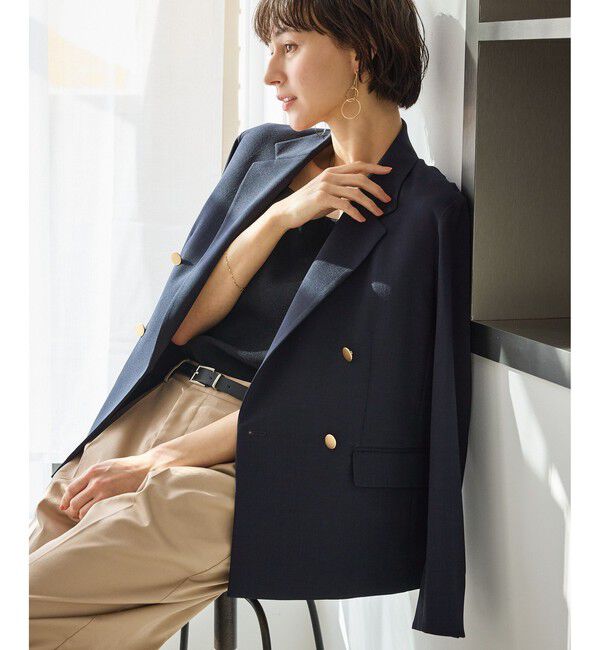 Rope&rsquo;Picnic「カナパ 金ボタンジャケット/セットアップ対応・UV・抗菌防臭・接触冷感」|テーラードジャケット|