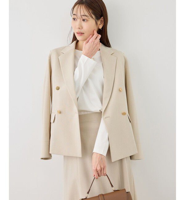 Rope&rsquo;Picnic「カナパ 金ボタンジャケット/セットアップ対応・UV・抗菌防臭・接触冷感」|テーラードジャケット|