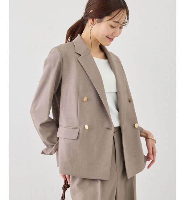 Rope&rsquo;Picnic「カナパ 金ボタンジャケット/セットアップ対応・UV・抗菌防臭・接触冷感」|テーラードジャケット|