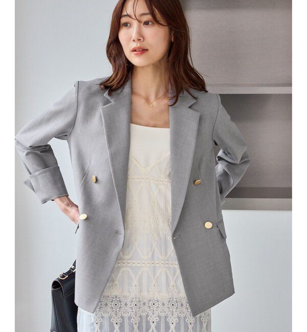 Rope&rsquo;Picnic「カナパ 金ボタンジャケット/セットアップ対応・UV・抗菌防臭・接触冷感」|テーラードジャケット|