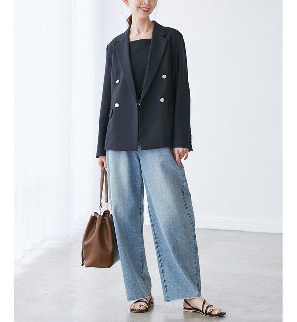 Rope&rsquo;Picnic「カナパ 金ボタンジャケット/セットアップ対応・UV・抗菌防臭・接触冷感」|テーラードジャケット|