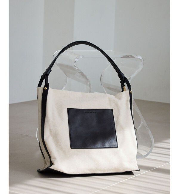 ROPE PICNIC PASSAGE「麻調キャンバスコンビトートバッグ/A4対応・15インチPC対応」|トートバッグ|