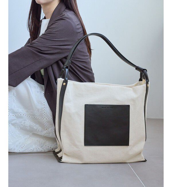 ROPE PICNIC PASSAGE「麻調キャンバスコンビトートバッグ/A4対応・15インチPC対応」|トートバッグ|