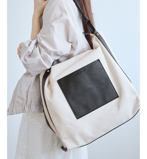 ROPE PICNIC PASSAGE「麻調キャンバスコンビトートバッグ/A4対応・15インチPC対応」|トートバッグ|