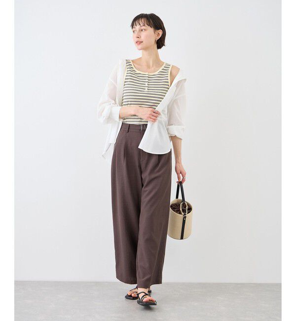 Rope&rsquo;Picnic「マルチボーダーヘンリーネックタンクトップ」|タンクトップ|