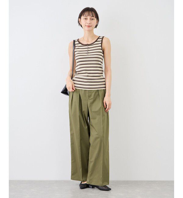 Rope&rsquo;Picnic「マルチボーダーヘンリーネックタンクトップ」|タンクトップ|