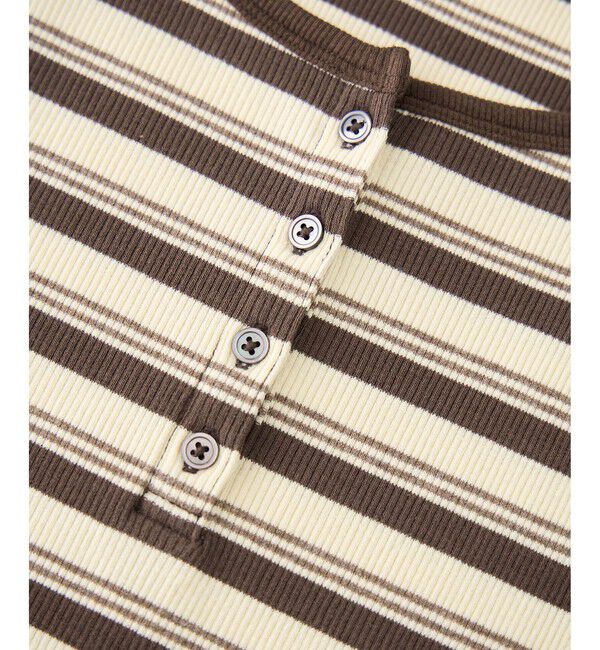 Rope&rsquo;Picnic「マルチボーダーヘンリーネックタンクトップ」|タンクトップ|