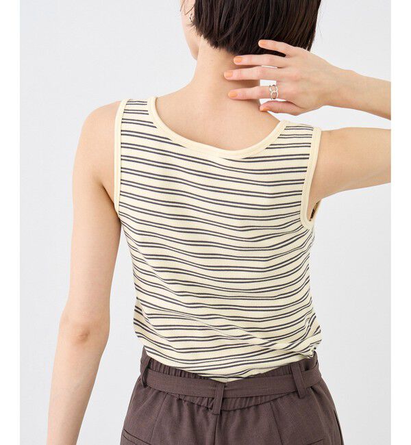 Rope&rsquo;Picnic「マルチボーダーヘンリーネックタンクトップ」|タンクトップ|