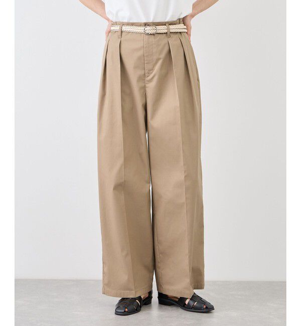 Rope&rsquo;Picnic「タックデザインチノパンツ/UVカット」|チノ|