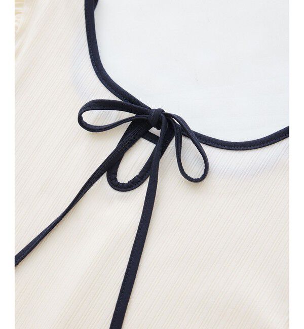 Rope&rsquo;Picnic「前後2WAY配色テレコリボンディテールトップス」|Tシャツ・カットソー|