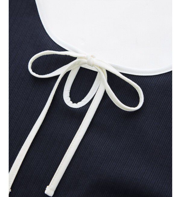 Rope&rsquo;Picnic「前後2WAY配色テレコリボンディテールトップス」|Tシャツ・カットソー|