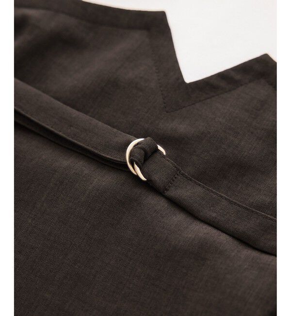 Rope&rsquo;Picnic「【cahoさんコラボ】低身長・小柄さんサイズ エアリーリネンライク ドッキングカットトップス」|Tシャツ・カットソー|