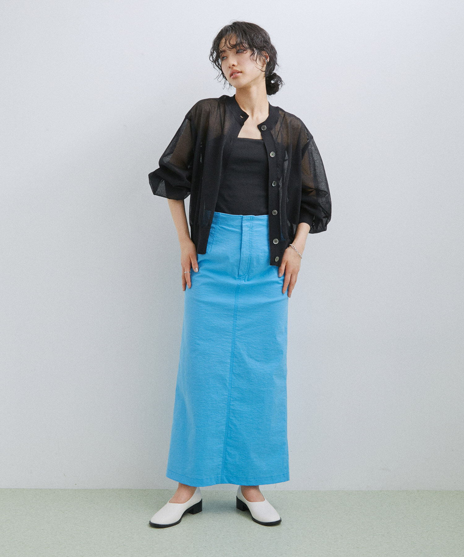 ADAM ET ROPE'「【2WAY】シアーカーディガン」|カーディガン|