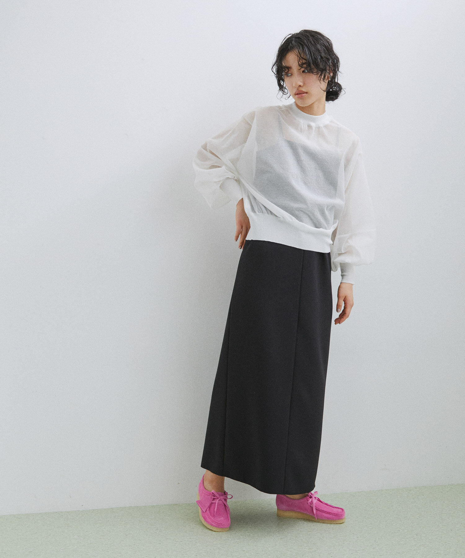 ADAM ET ROPE'「【2WAY】シアーカーディガン」|カーディガン|