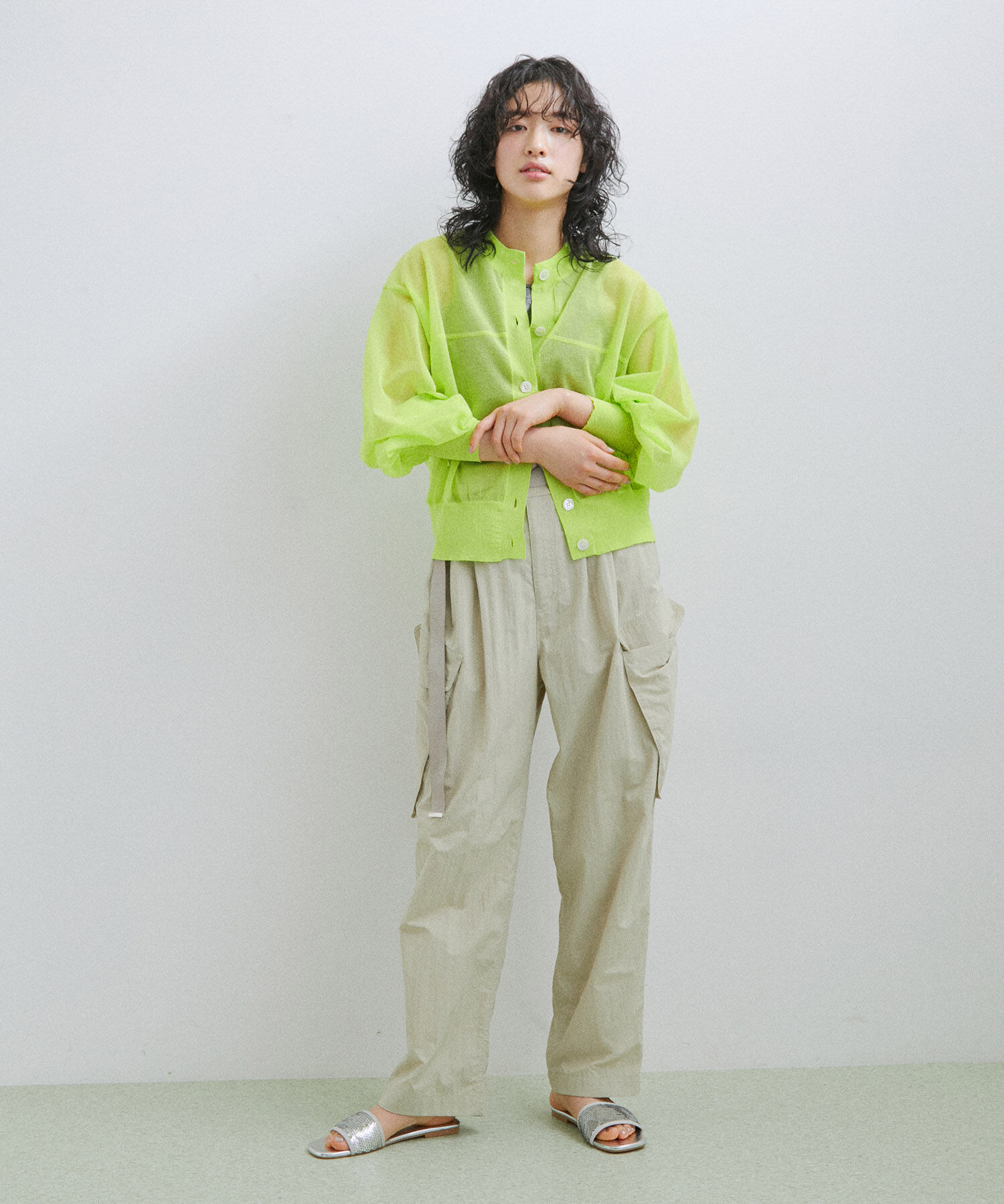 ADAM ET ROPE'「【2WAY】シアーカーディガン」|カーディガン|