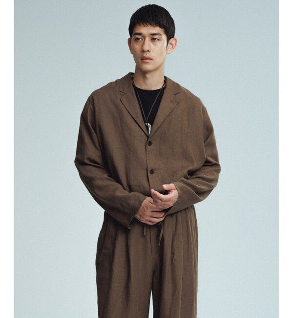 ADAM ET ROPE'「ボックスシルエット リネン シャツ ジャケット / セットアップ可能」|テーラードジャケット|