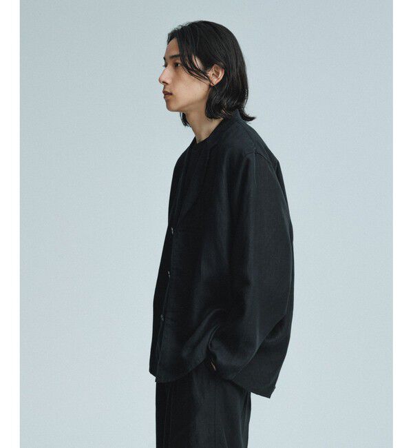 ADAM ET ROPE'「ボックスシルエット リネン シャツ ジャケット / セットアップ可能」|テーラードジャケット|
