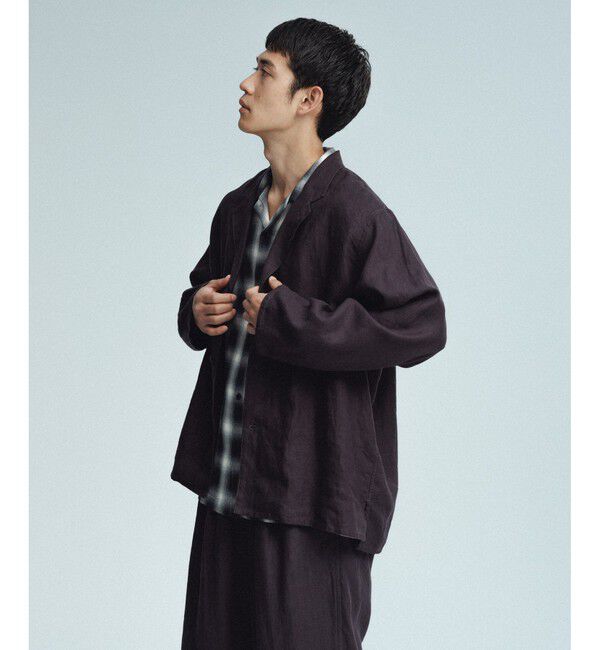 ADAM ET ROPE'「ボックスシルエット リネン シャツ ジャケット / セットアップ可能」|テーラードジャケット|