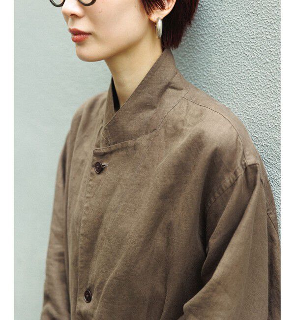 ADAM ET ROPE'「ボックスシルエット リネン シャツ ジャケット / セットアップ可能」|テーラードジャケット|