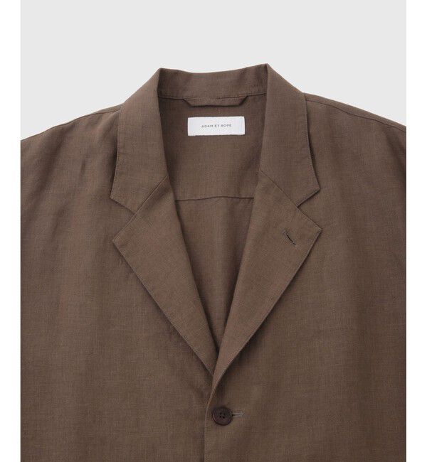 ADAM ET ROPE'「ボックスシルエット リネン シャツ ジャケット / セットアップ可能」|テーラードジャケット|