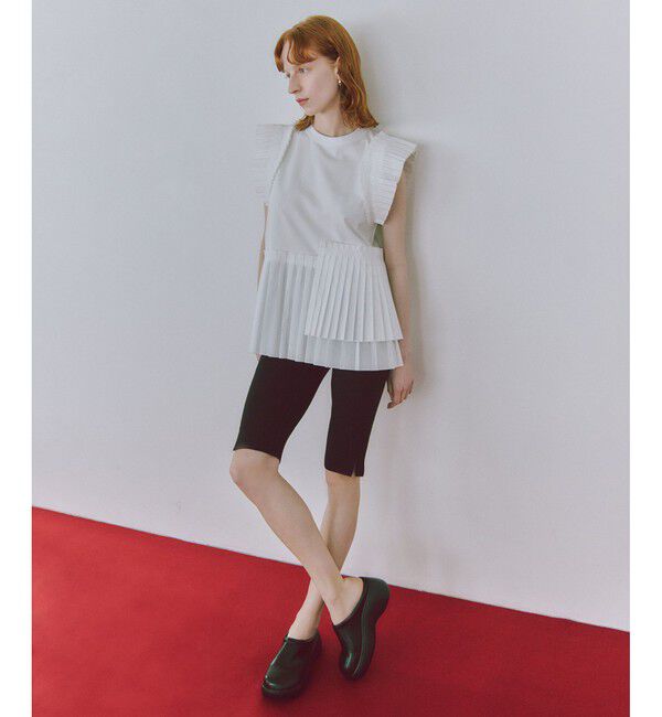 ADAM ET ROPE'「【サステナブル】プリーツコンビプルオーバー」|Tシャツ・カットソー|