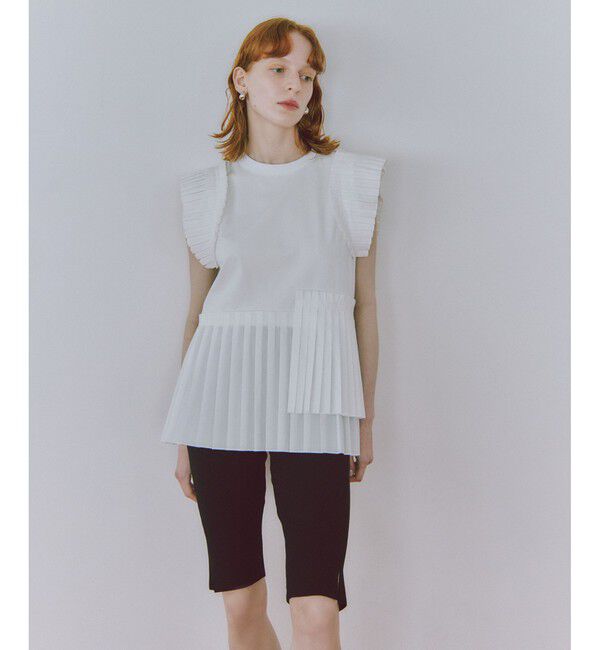 ADAM ET ROPE'「【サステナブル】プリーツコンビプルオーバー」|Tシャツ・カットソー|