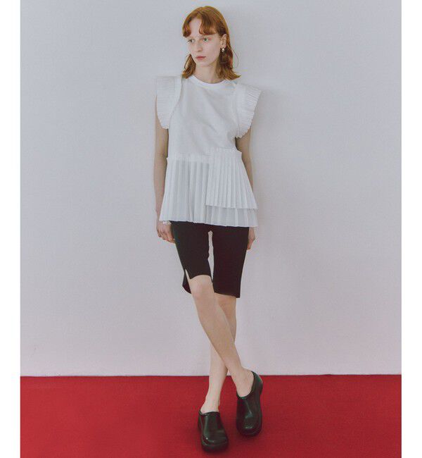 ADAM ET ROPE'「【サステナブル】プリーツコンビプルオーバー」|Tシャツ・カットソー|