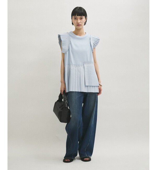 ADAM ET ROPE'「【サステナブル】プリーツコンビプルオーバー」|Tシャツ・カットソー|