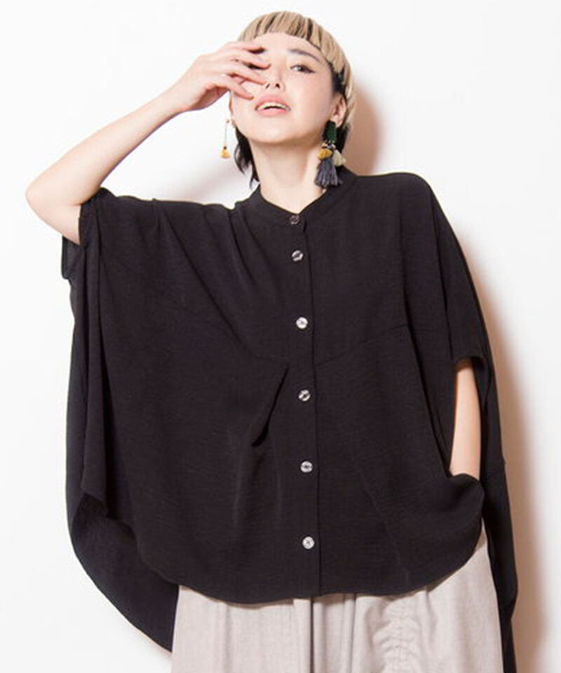  「タックワイドビッグブラウス」|シャツ・ブラウス|BLACK