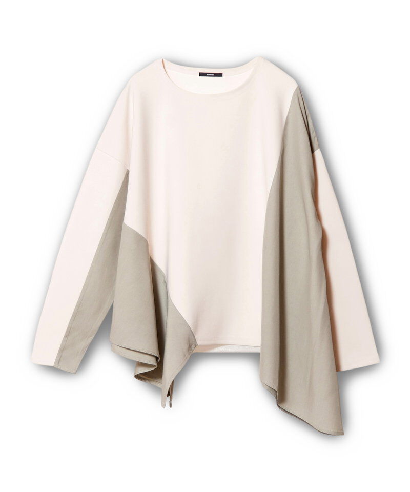  「アシンメトリー切替フレアープルオーバー」|Tシャツ・カットソー|