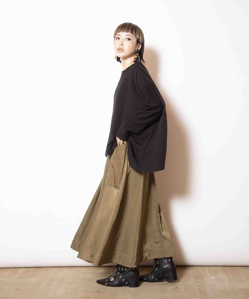  「アシンメトリー切替フレアープルオーバー」|Tシャツ・カットソー|